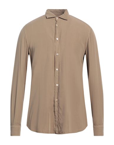 Boglioli Man Shirt Sand Size 17 Lyocell In Beige