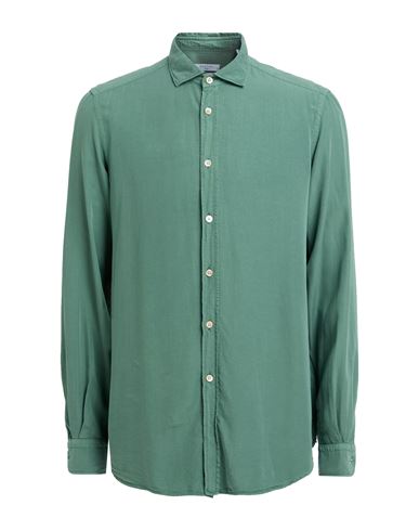 Boglioli Man Shirt Green Size 15 Lyocell In Green