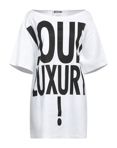Moschino Text-print Silk Shirt Dress In White