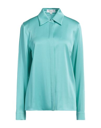 MICHAEL KORS MICHAEL KORS COLLECTION WOMAN SHIRT TURQUOISE SIZE 10 VISCOSE, ACETATE 