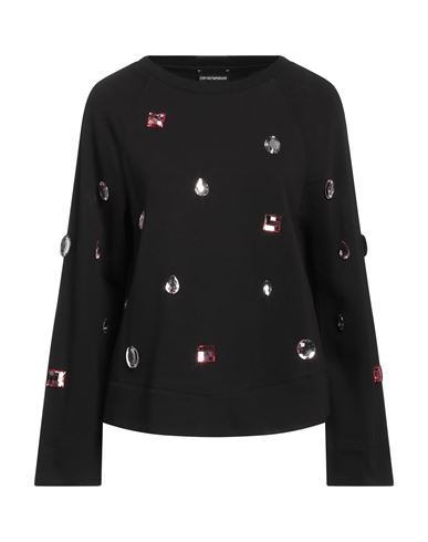 EMPORIO ARMANI EMPORIO ARMANI WOMAN SWEATSHIRT BLACK SIZE L COTTON 