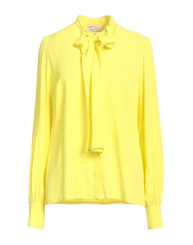 MAISON COMMON MAISON COMMON WOMAN SHIRT YELLOW SIZE 8 ACETATE, SILK 