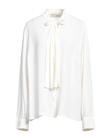 MAISON COMMON MAISON COMMON WOMAN SHIRT IVORY SIZE 16 ACETATE, SILK 