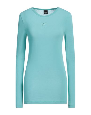 Pinko Woman T-shirt Turquoise Size S Viscose, Polyamide, Cashmere, Elastane In Blue