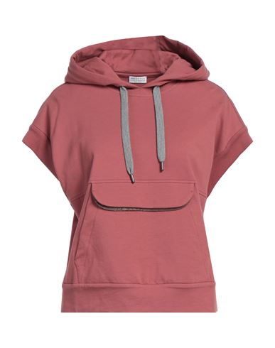 Brunello Cucinelli Woman Sweatshirt Antique Rose Size M Cotton, Elastane, Brass In Pink