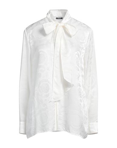 Versace Woman Shirt White Size 8 Viscose, Silk