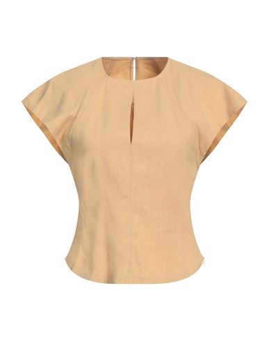 Isabel Marant Woman Top Sand Size 8 Hemp, Viscose, Elastane In Beige