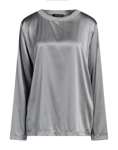 Fabiana Filippi Woman Top Grey Size 10 Silk, Elastane, Virgin Wool, Alpaca Wool, Polyester In Grey