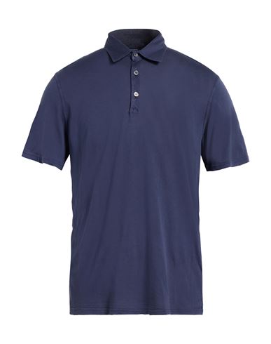 Fedeli Man Polo Shirt Slate Blue Size 44 Cotton In Blue