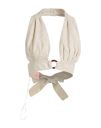 La Semaine Paris Woman Top Beige Size 10 Linen In Neutral