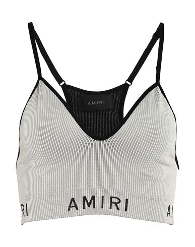 Amiri Woman Top Light Grey Size L Polypropylene, Polyamide, Elastane In Off White