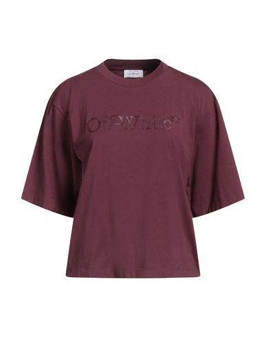 Off-white Woman T-shirt Deep Purple Size M Cotton In Purple