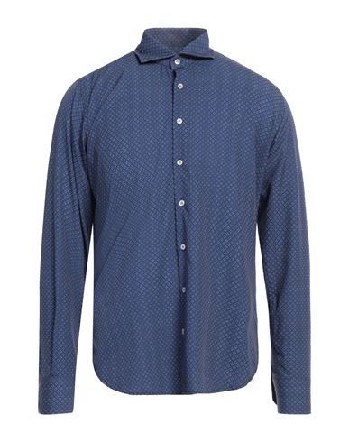 Franzese Collection Man Shirt Navy Size M Viscose