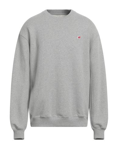 NEW BALANCE NEW BALANCE MAN SWEATSHIRT LIGHT GREY SIZE XL COTTON, POLYESTER, ELASTANE 