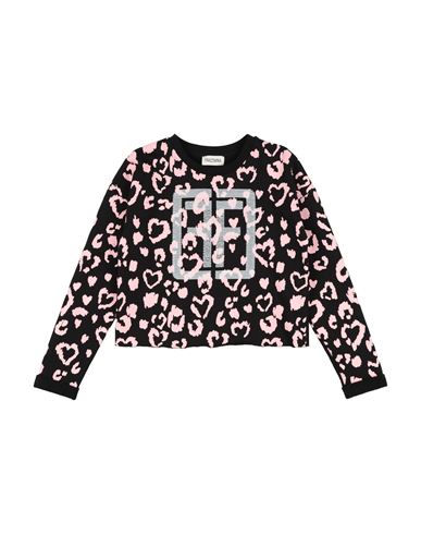 Fracomina Mini Toddler Girl Sweatshirt Black Size 7 Cotton, Elastane In Multi