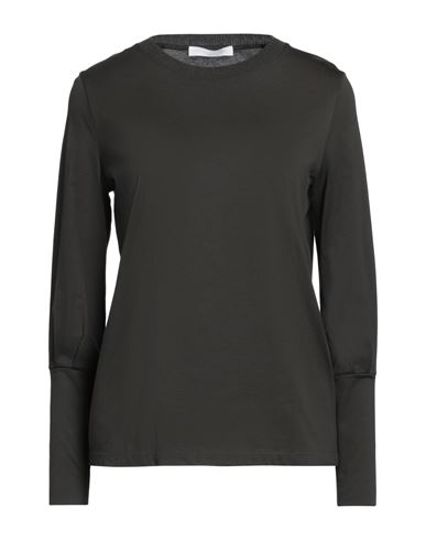 Fabiana Filippi Woman T-shirt Dark Green Size 10 Cotton, Merino Wool, Virgin Wool, Silk, Cashmere In Green