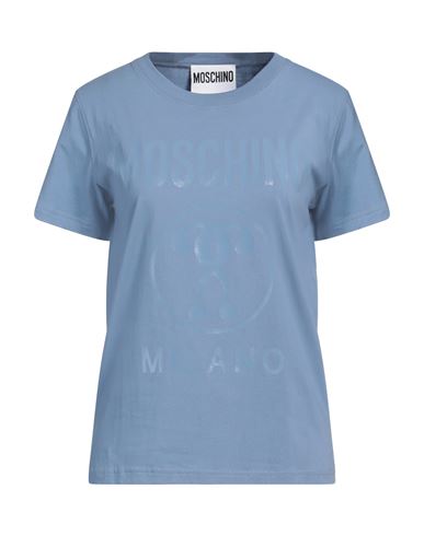 Moschino Woman T-shirt Light Blue Size 6 Cotton In Blue