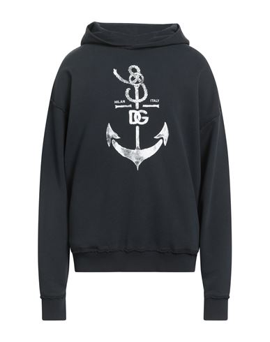 Dolce & Gabbana Printed Washed Cotton Jersey Hoodie In Blue