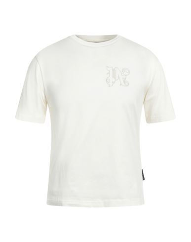 Palm Angels T-shirt With Studded Monogram In White