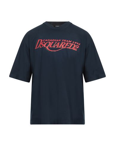 Dsquared2 Man T-shirt Navy Size L Cotton In Navy