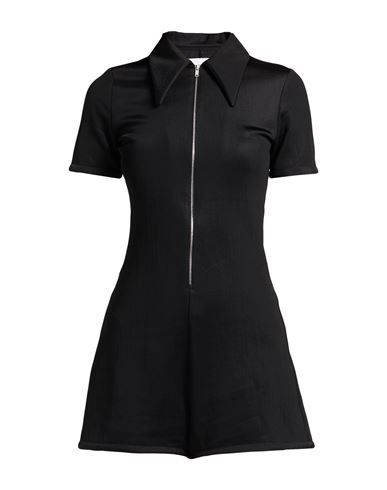 Jil Sander Zipped Short Playsuit In Black