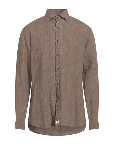 SONRISA SONRISA MAN SHIRT BROWN SIZE XXL LINEN 
