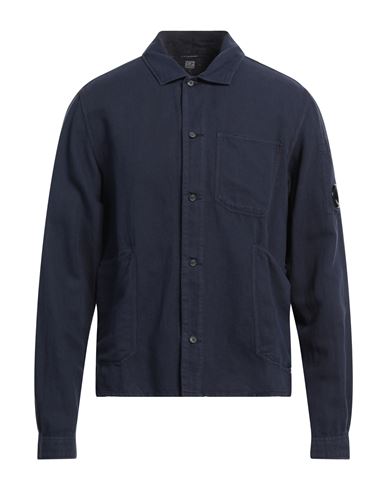 C.p. Company Cotton Overshirt In Navy Blue