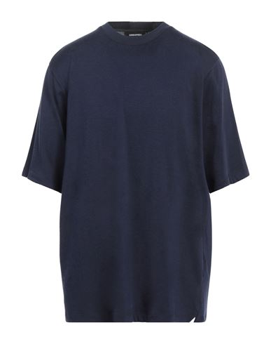 Dsquared2 Man T-shirt Navy Size L Cotton, Viscose In Navy