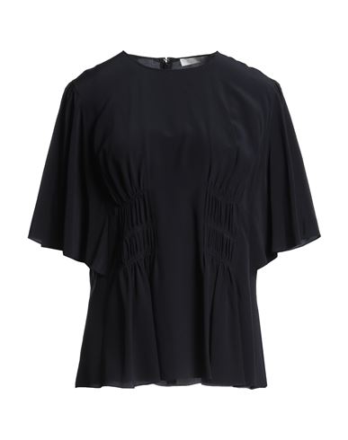Chloé Drape-detailed Crewneck Top In Blue