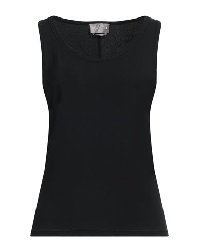Mantù Woman Tank Top Black Size 6 Acetate, Viscose In Black