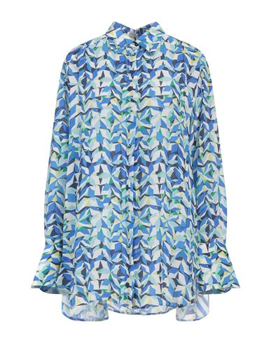 BIANCA GERVASIO BIANCA GERVASIO WOMAN SHIRT AZURE SIZE 16 SILK