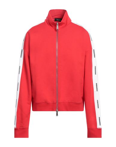 DSQUARED2 DSQUARED2 MAN SWEATSHIRT TOMATO RED SIZE M COTTON, ELASTANE 