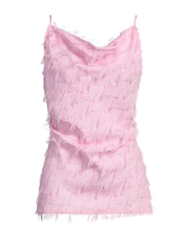 Msgm Woman Top Pink Size 10 Acetate, Viscose In Pink