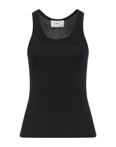 Coperni Black Embroidered Tank Top In Black