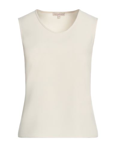 Camicettasnob Woman Top Ivory Size 6 Polyester, Viscose, Elastane In White