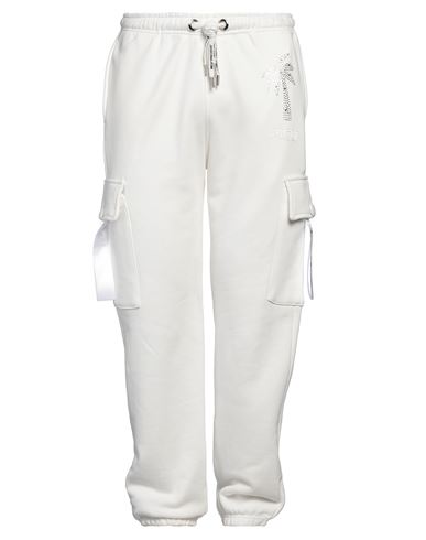 M.c.u Marco Cassese Union M. C.u. Marco Cassese Union Man Pants White Size Xl Cotton, Swarovski Crystal In White