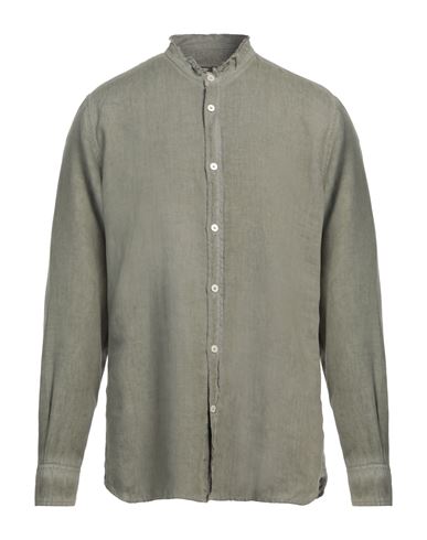 MESSAGERIE MESSAGERIE PATRIZIO PISCAGLIA MAN SHIRT MILITARY GREEN SIZE 17 LINEN 
