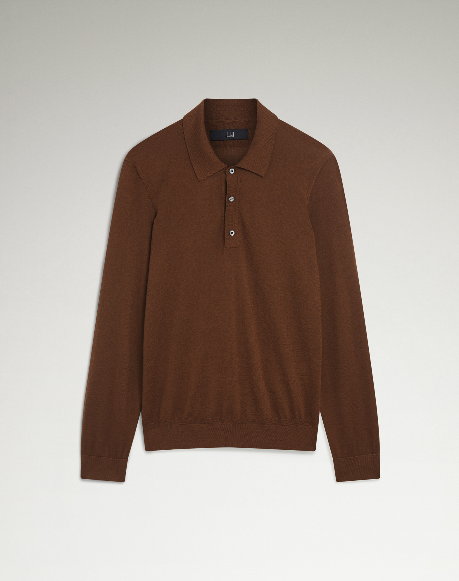 DUNHILL SUPERFINE CASHMERE LONG SLEEVE POLO