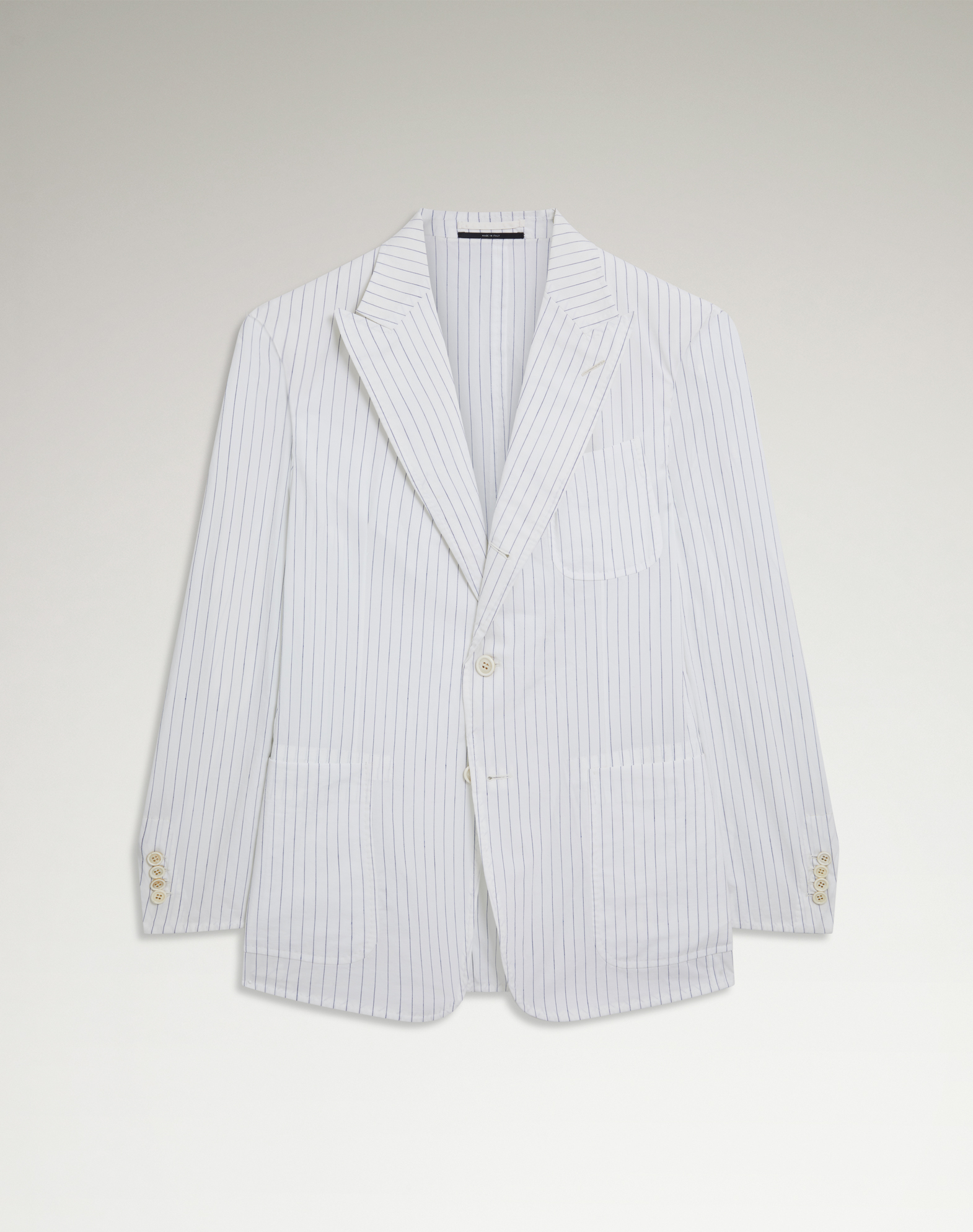 DUNHILL STRIPE COTTON LINEN CAVENDISH SINGLE BREASTED JACKET