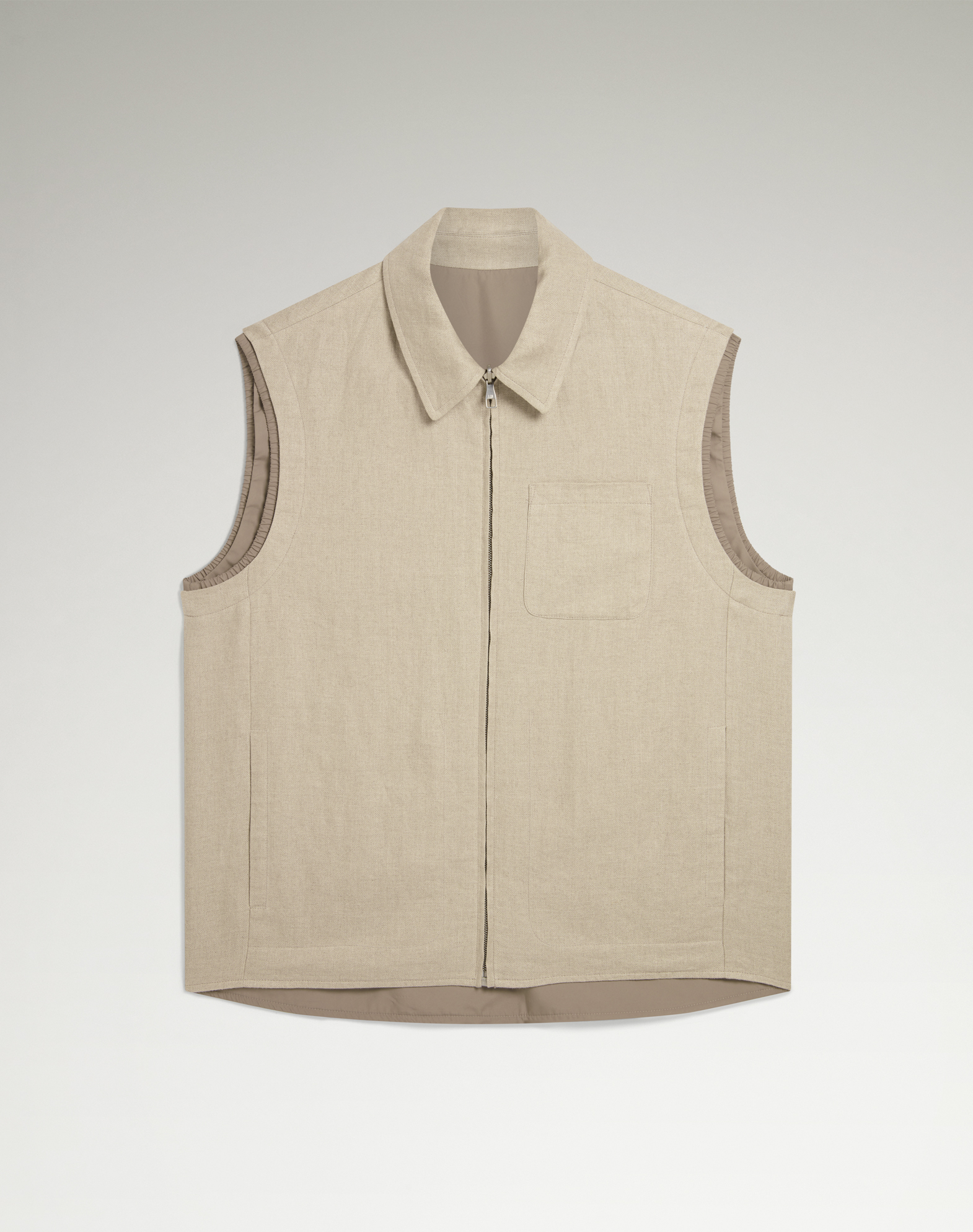 Shop Dunhill Reversible Linen Gilet In Brown
