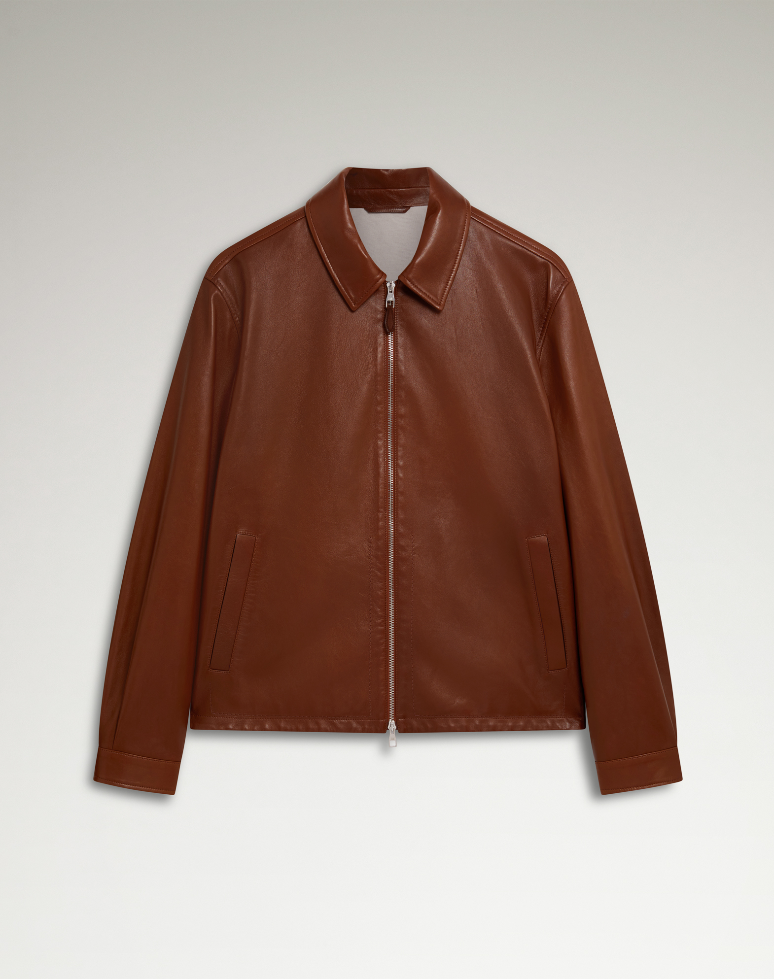 DUNHILL LEATHER POINT COLLAR BLOUSON 