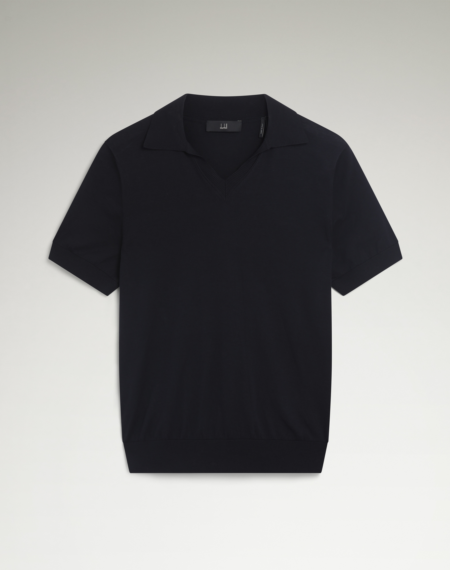DUNHILL COTTON SILK OPEN NECK SHORT SLEEVE POLO 