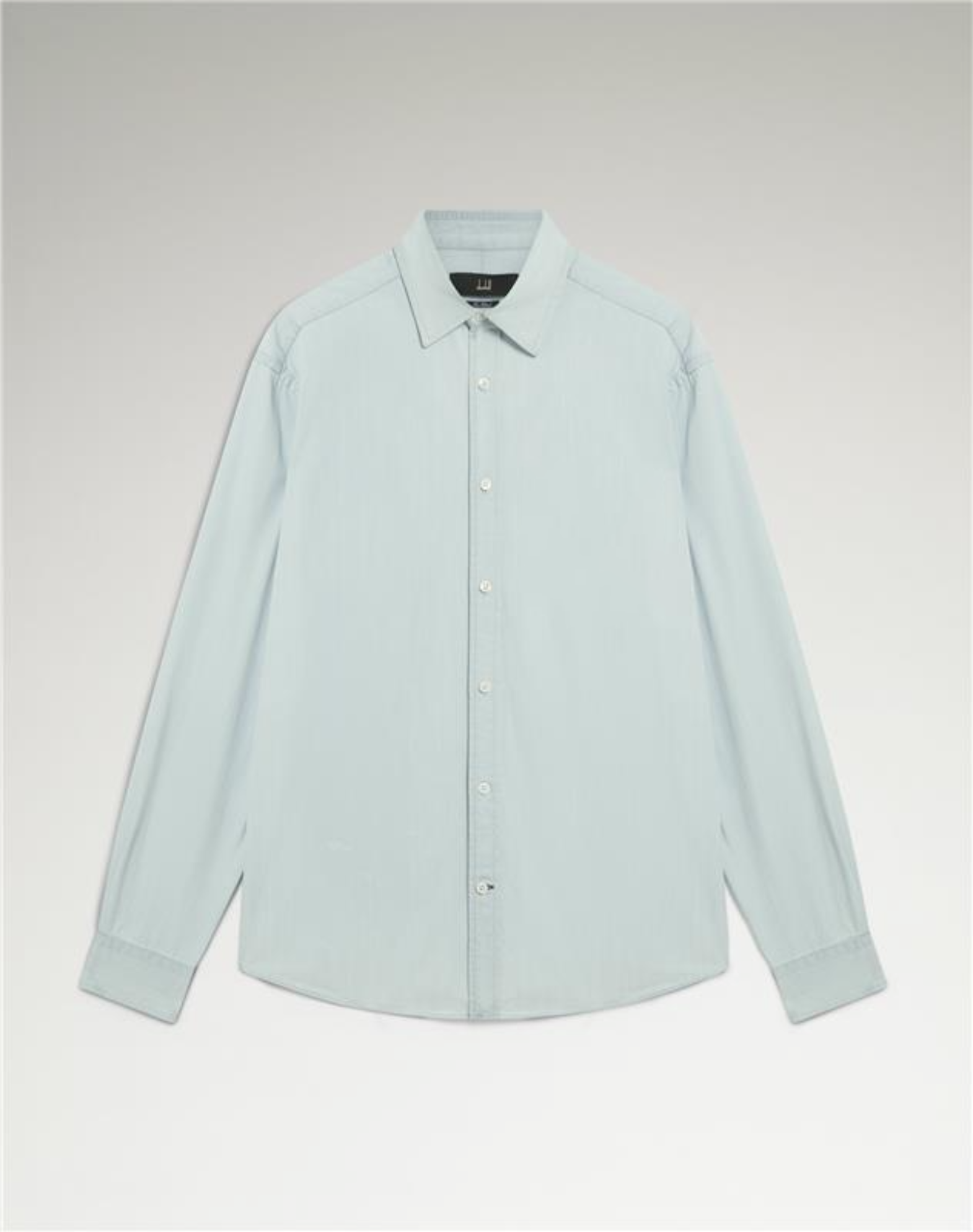 DUNHILL SEA ISLAND COTTON CHAMBRAY SPREAD COLLAR FORMAL SHIRT 