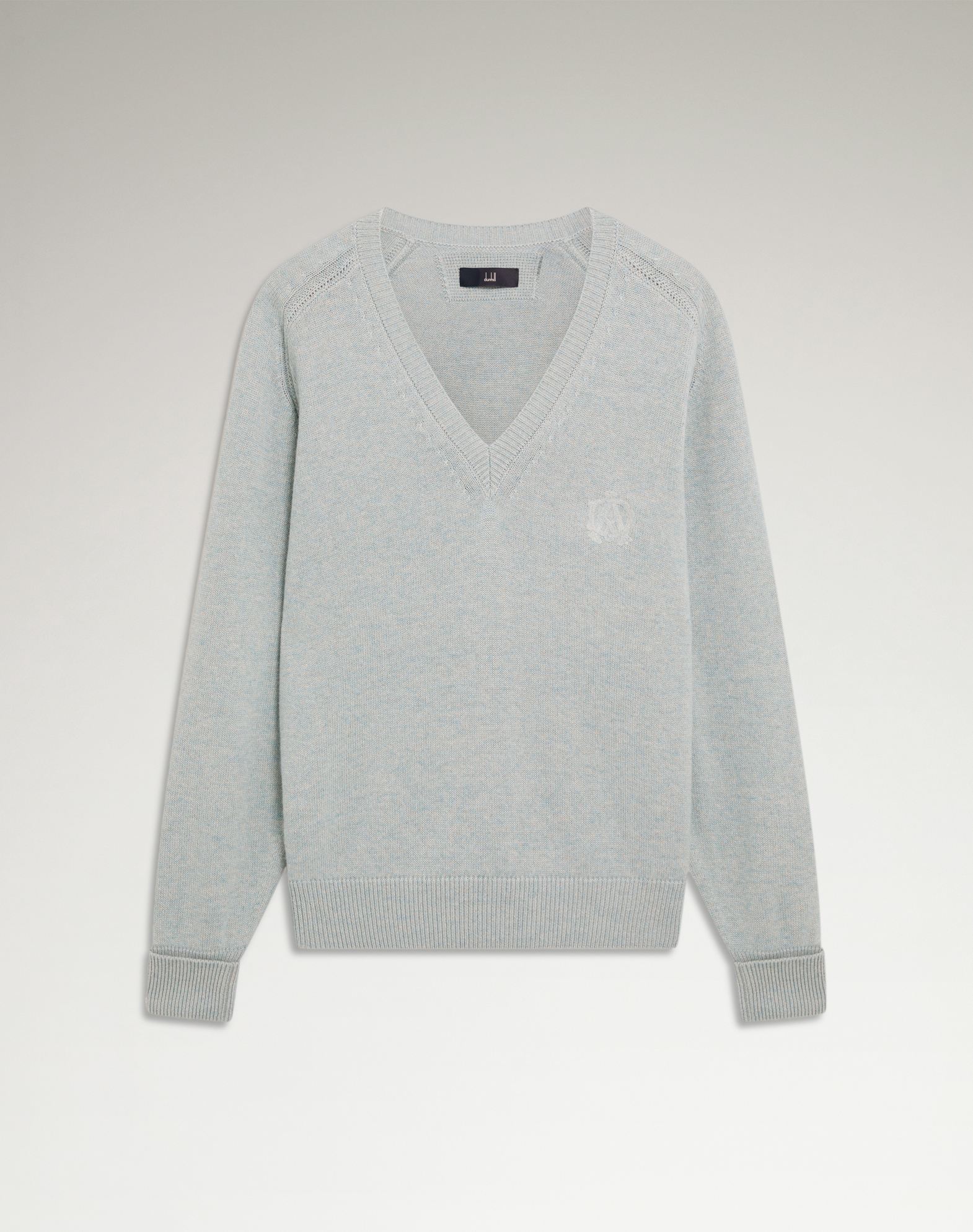 DUNHILL CASHMERE LINEN V NECK JUMPER