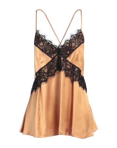 Erika Cavallini Woman Top Camel Size 4 Viscose, Polyamide In Beige