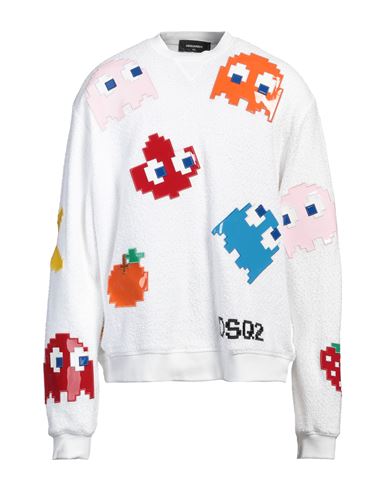 Dsquared2 Man Sweatshirt White Size Xxl Cotton In White