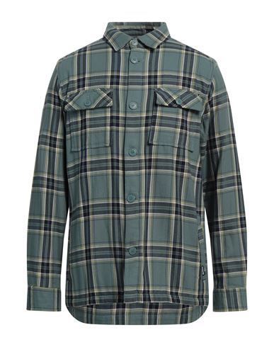 Shop Barbour Man Shirt Deep Teal Size S Cotton In Green
