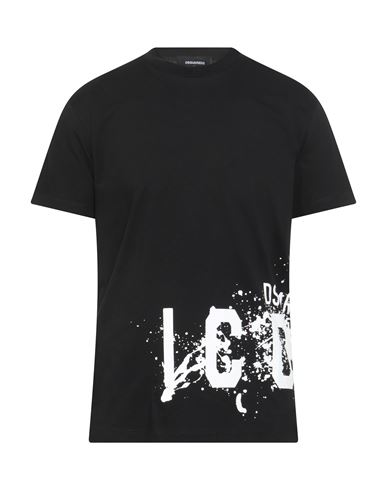 Dsquared2 Icon Man T-shirt Black Size L Cotton In Black
