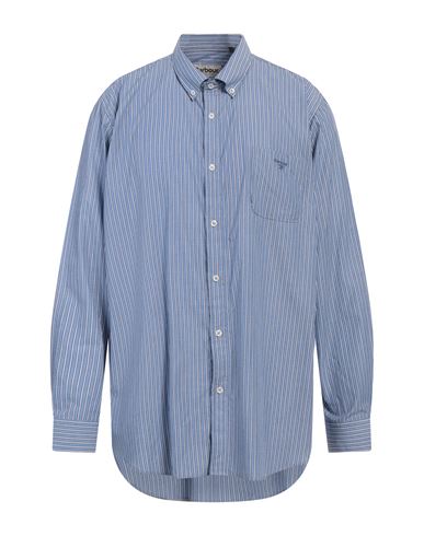 Shop Barbour Man Shirt Blue Size S Cotton