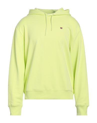 Napapijri Man Sweatshirt Lime Green Size L Cotton, Elastane In Green